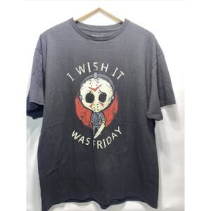 Friday The 13th Black Short Sleeve T-Shirt I Wish It Was Friday Men's XL 46-48